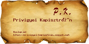 Privigyei Kapisztrán névjegykártya